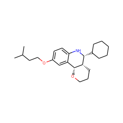 CC(C)CCOc1ccc2c(c1)[C@H]1OCCC[C@H]1[C@@H](C1CCCCC1)N2 ZINC000095587534