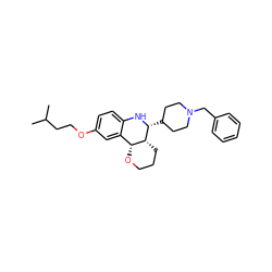 CC(C)CCOc1ccc2c(c1)[C@H]1OCCC[C@H]1[C@@H](C1CCN(Cc3ccccc3)CC1)N2 ZINC000095590888