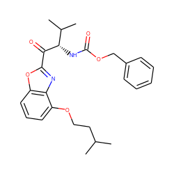 CC(C)CCOc1cccc2oc(C(=O)[C@@H](NC(=O)OCc3ccccc3)C(C)C)nc12 ZINC000013438205