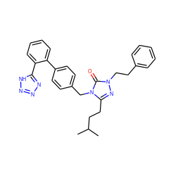 CC(C)CCc1nn(CCc2ccccc2)c(=O)n1Cc1ccc(-c2ccccc2-c2nnn[nH]2)cc1 ZINC000013832713