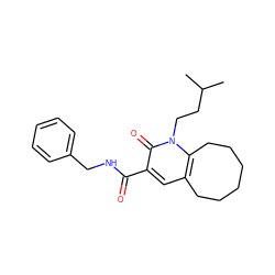 CC(C)CCn1c2c(cc(C(=O)NCc3ccccc3)c1=O)CCCCCC2 ZINC000096929211