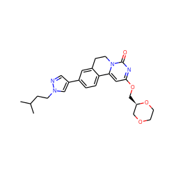 CC(C)CCn1cc(-c2ccc3c(c2)CCn2c-3cc(OC[C@@H]3COCCO3)nc2=O)cn1 ZINC000143023442