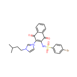 CC(C)CCn1cc[n+](C2=C(NS(=O)(=O)c3ccc(Br)cc3)C(=O)c3ccccc3C2=O)c1 ZINC000002238020