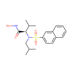 CC(C)CN([C@@H](C(=O)NO)C(C)C)S(=O)(=O)c1ccc2ccccc2c1 ZINC000073195691