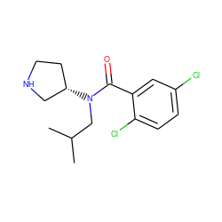 CC(C)CN(C(=O)c1cc(Cl)ccc1Cl)[C@H]1CCNC1 ZINC000048995261