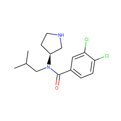 CC(C)CN(C(=O)c1ccc(Cl)c(Cl)c1)[C@H]1CCNC1 ZINC000006718102