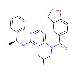 CC(C)CN(C(=O)c1ccc2c(c1)CCO2)c1ccnc(N[C@@H](C)c2ccccc2)n1 ZINC000049087600