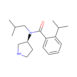 CC(C)CN(C(=O)c1ccccc1C(C)C)[C@H]1CCNC1 ZINC000048999191