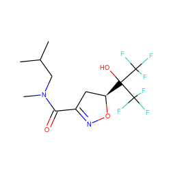 CC(C)CN(C)C(=O)C1=NO[C@H](C(O)(C(F)(F)F)C(F)(F)F)C1 ZINC000036184801