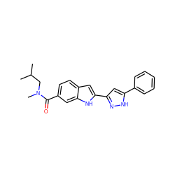 CC(C)CN(C)C(=O)c1ccc2cc(-c3cc(-c4ccccc4)[nH]n3)[nH]c2c1 ZINC000049807922