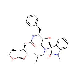 CC(C)CN(C[C@@H](O)[C@H](Cc1ccccc1)NC(=O)O[C@H]1CO[C@H]2OCC[C@@H]12)[C@@]1(C)C(=O)N(C)c2ccccc21 ZINC000014946416