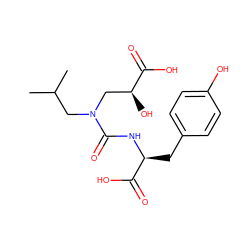 CC(C)CN(C[C@H](O)C(=O)O)C(=O)N[C@@H](Cc1ccc(O)cc1)C(=O)O ZINC000029127908