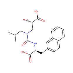 CC(C)CN(C[C@H](O)C(=O)O)C(=O)N[C@@H](Cc1ccc2ccccc2c1)C(=O)O ZINC000001890776