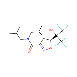 CC(C)CN(CC(C)C)C(=O)C1=NO[C@H](C(O)(C(F)(F)F)C(F)(F)F)C1 ZINC000036184803