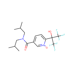 CC(C)CN(CC(C)C)C(=O)c1ccc(C(O)(C(F)(F)F)C(F)(F)F)[n+]([O-])c1 ZINC000036184796