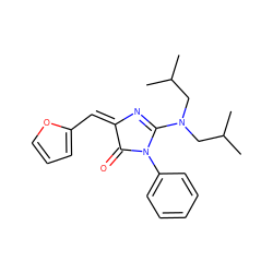 CC(C)CN(CC(C)C)C1=N/C(=C/c2ccco2)C(=O)N1c1ccccc1 ZINC000000640518