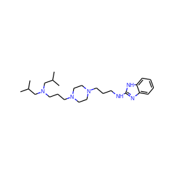 CC(C)CN(CCCN1CCN(CCCNc2nc3ccccc3[nH]2)CC1)CC(C)C ZINC000027209228