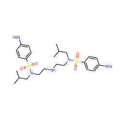 CC(C)CN(CCNCCN(CC(C)C)S(=O)(=O)c1ccc(N)cc1)S(=O)(=O)c1ccc(N)cc1 ZINC000040421642