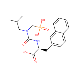 CC(C)CN(CP(=O)(O)O)C(=O)N[C@@H](Cc1ccc2ccccc2c1)C(=O)O ZINC000013910750