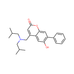 CC(C)CN(Cc1cc(=O)oc2cc(-c3ccccc3)c(O)cc12)CC(C)C ZINC000002408596