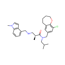 CC(C)CN(Cc1cc(Cl)c2c(c1)CCCCO2)C(=O)[C@@H](C)CNCc1cccc2c1ccn2C ZINC000114099308