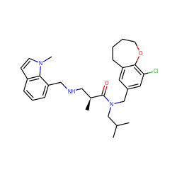 CC(C)CN(Cc1cc(Cl)c2c(c1)CCCCO2)C(=O)[C@@H](C)CNCc1cccc2ccn(C)c12 ZINC000114100154