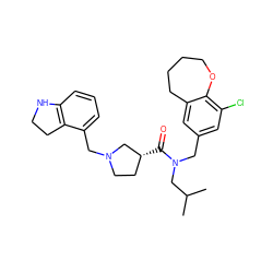 CC(C)CN(Cc1cc(Cl)c2c(c1)CCCCO2)C(=O)[C@@H]1CCN(Cc2cccc3c2CCN3)C1 ZINC000114099262