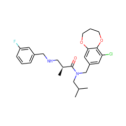 CC(C)CN(Cc1cc(Cl)c2c(c1)OCCCO2)C(=O)[C@@H](C)CNCc1cccc(F)c1 ZINC000114100707