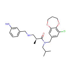 CC(C)CN(Cc1cc(Cl)c2c(c1)OCCCO2)C(=O)[C@@H](C)CNCc1cccc(N)c1 ZINC000114099958