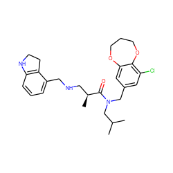 CC(C)CN(Cc1cc(Cl)c2c(c1)OCCCO2)C(=O)[C@@H](C)CNCc1cccc2c1CCN2 ZINC000114097917