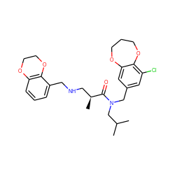 CC(C)CN(Cc1cc(Cl)c2c(c1)OCCCO2)C(=O)[C@@H](C)CNCc1cccc2c1OCCO2 ZINC000114097453