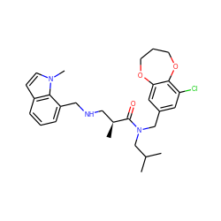 CC(C)CN(Cc1cc(Cl)c2c(c1)OCCCO2)C(=O)[C@@H](C)CNCc1cccc2ccn(C)c12 ZINC000114101127