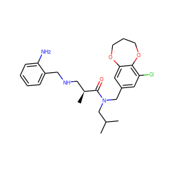 CC(C)CN(Cc1cc(Cl)c2c(c1)OCCCO2)C(=O)[C@@H](C)CNCc1ccccc1N ZINC000114099844