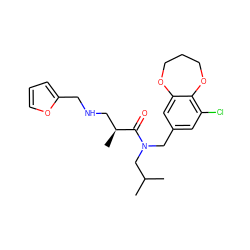 CC(C)CN(Cc1cc(Cl)c2c(c1)OCCCO2)C(=O)[C@@H](C)CNCc1ccco1 ZINC000114098914