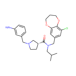 CC(C)CN(Cc1cc(Cl)c2c(c1)OCCCO2)C(=O)[C@@H]1CCN(Cc2cccc(N)c2)C1 ZINC000114100705