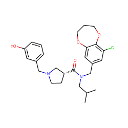 CC(C)CN(Cc1cc(Cl)c2c(c1)OCCCO2)C(=O)[C@@H]1CCN(Cc2cccc(O)c2)C1 ZINC000114099507