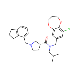 CC(C)CN(Cc1cc(Cl)c2c(c1)OCCCO2)C(=O)[C@@H]1CCN(Cc2cccc3c2CCC3)C1 ZINC000114097893