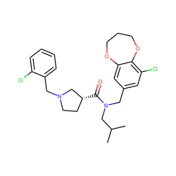 CC(C)CN(Cc1cc(Cl)c2c(c1)OCCCO2)C(=O)[C@@H]1CCN(Cc2ccccc2Cl)C1 ZINC000114097879