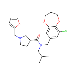 CC(C)CN(Cc1cc(Cl)c2c(c1)OCCCO2)C(=O)[C@@H]1CCN(Cc2ccco2)C1 ZINC000114099977