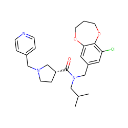 CC(C)CN(Cc1cc(Cl)c2c(c1)OCCCO2)C(=O)[C@@H]1CCN(Cc2ccncc2)C1 ZINC000114100584