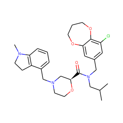 CC(C)CN(Cc1cc(Cl)c2c(c1)OCCCO2)C(=O)[C@@H]1CN(Cc2cccc3c2CCN3C)CCO1 ZINC000114100367