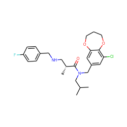 CC(C)CN(Cc1cc(Cl)c2c(c1)OCCCO2)C(=O)[C@H](C)CNCc1ccc(F)cc1 ZINC000114100746