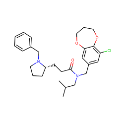 CC(C)CN(Cc1cc(Cl)c2c(c1)OCCCO2)C(=O)CC[C@@H]1CCCN1Cc1ccccc1 ZINC000114097570