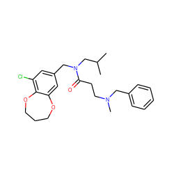 CC(C)CN(Cc1cc(Cl)c2c(c1)OCCCO2)C(=O)CCN(C)Cc1ccccc1 ZINC000114097344