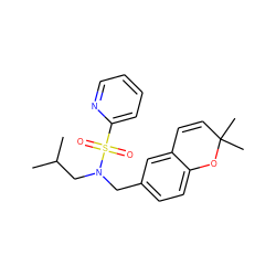 CC(C)CN(Cc1ccc2c(c1)C=CC(C)(C)O2)S(=O)(=O)c1ccccn1 ZINC000095553129