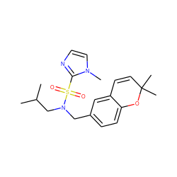 CC(C)CN(Cc1ccc2c(c1)C=CC(C)(C)O2)S(=O)(=O)c1nccn1C ZINC000095554090