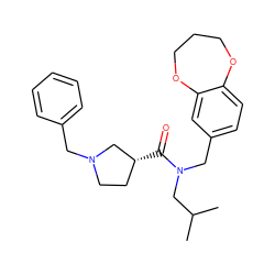 CC(C)CN(Cc1ccc2c(c1)OCCCO2)C(=O)[C@@H]1CCN(Cc2ccccc2)C1 ZINC000114099056