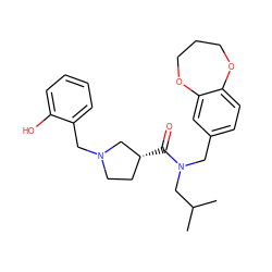 CC(C)CN(Cc1ccc2c(c1)OCCCO2)C(=O)[C@@H]1CCN(Cc2ccccc2O)C1 ZINC000114097884