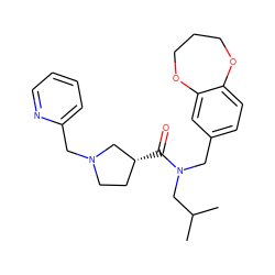 CC(C)CN(Cc1ccc2c(c1)OCCCO2)C(=O)[C@@H]1CCN(Cc2ccccn2)C1 ZINC000114097363