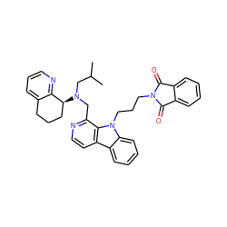 CC(C)CN(Cc1nccc2c3ccccc3n(CCCN3C(=O)c4ccccc4C3=O)c12)[C@H]1CCCc2cccnc21 ZINC000200683691